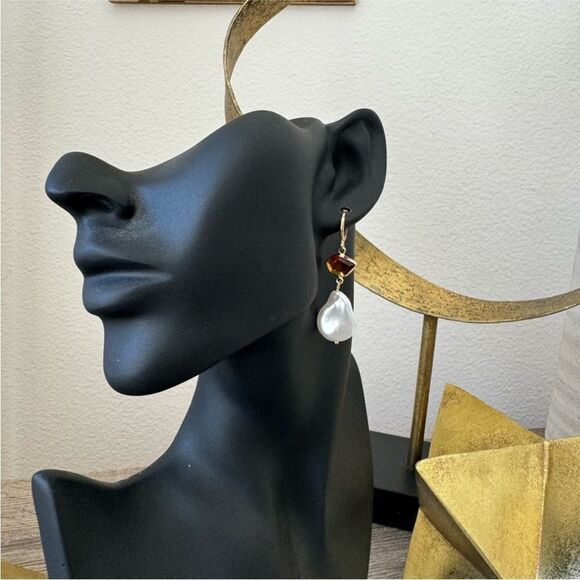 Pearl drop earrings N424 - Picture 2 of 3